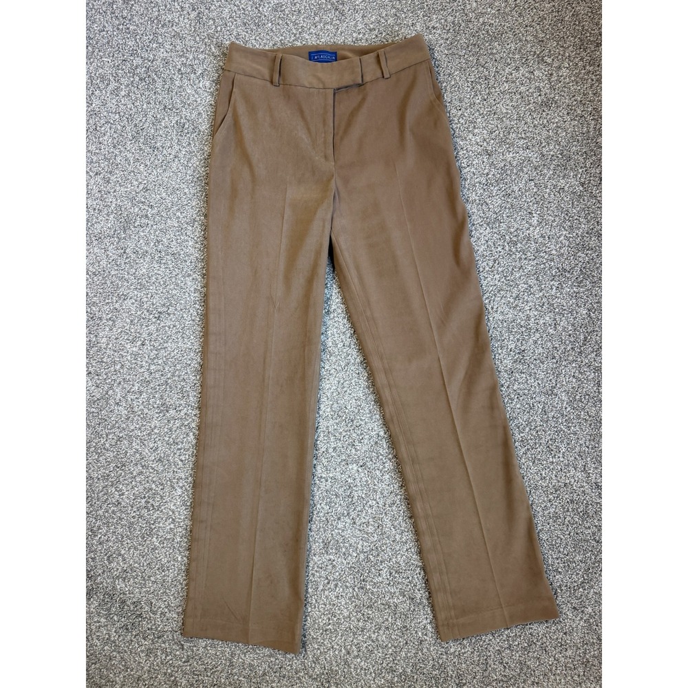 J. McLaughlin Womens Brown Faux Suede Straight Leg Trousers Pants Size 6